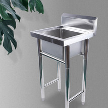 Cafe Laundry Trough Sink 304 Stainless Steel Bowl Mop Sink With Leg Free... - $152.99