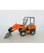 WORK SET FRONT END PALLET LOADER VEHICLE ORANGE GREY PULL BACK 6.75&quot;  L17 - $3.62