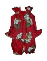 Pacific Legend Hawaiian Baby Outfit Capri Top Bottom Red Blue Aloha 176-2798 - £34.36 GBP+