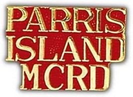 Marine Corps Parris Island Mcrd Usmc Script Pin - £19.97 GBP