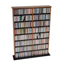 Cherry Double Width Wall Media (Dvd,Cd,Games) Storage Rack - £153.27 GBP