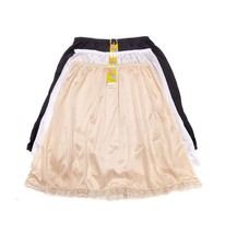 3 Pack Ladies Satin Nylon Classic Half Slip Under Skirt Dress With Lace Trim 18&quot; - $33.57+