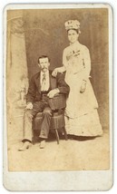 CIRCA 1880&#39;S CDV Beautiful Married Couple Victorian Clothes Crouch Mt. Vernon OH - £7.56 GBP