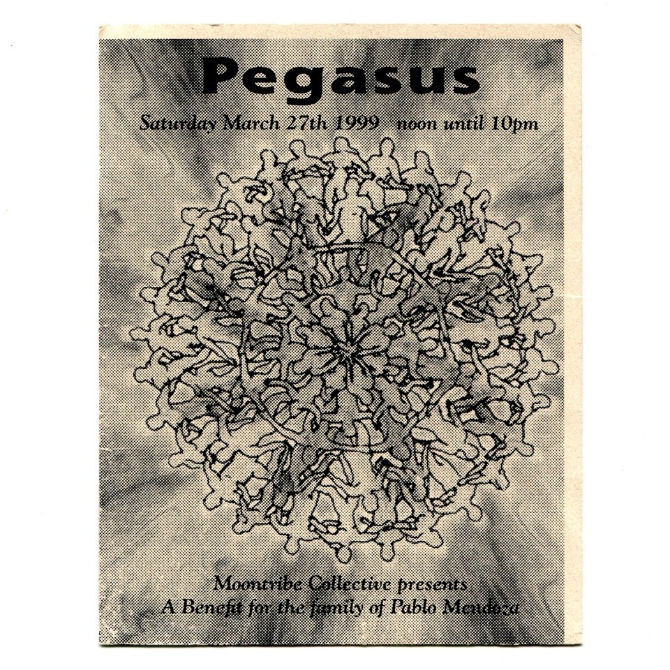 Moontribe Collective Pegasus Benefit 1999 Rave Flyer 90s LA Electronic D... - $19.70