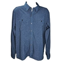 ExOfficio Insect Shield Shirt Mens L Blue Long Sleeve Snap Button Vented... - £21.01 GBP