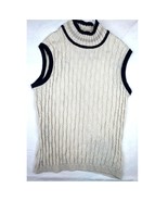 Vintage St John Collection Vest Womens Small Ivory Blue Pullover Knit Co... - $34.58