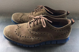 Cole Haan Zerogrand Shoes Coffee Suede Leather Blue Sole C25547 Mens Size 9 - $43.20