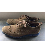 Cole Haan Zerogrand Shoes Coffee Suede Leather Blue Sole C25547 Mens Size 9 - $43.20