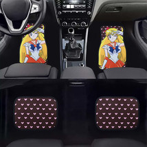 4PCS UNIVERSAL-V5 Anime Sailor Venus Racing Fabric Car Floor Mats Interior Carpe - £39.91 GBP