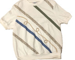 Vintage Cricket Lane Blanc Décoré T-Shirt Brodé Texturé Grand - $14.28