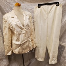 NWT Talbots Petites Women&#39;s White Blazer and Pants Set, Size 14 - $111.37