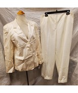 NWT Talbots Petites Women&#39;s White Blazer and Pants Set, Size 14 - £87.57 GBP