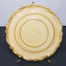 Vintage California Pantry Classic Ceramic Yellow Swirl Round 6.5&quot; Plate Trivet - £10.22 GBP