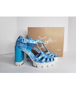 New Christian Louboutin Meduzette Printed Red Sole Heeled Fisherman Sand... - $13,194.38 MXN