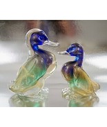 Pair Archimede Seguso Murano Glass Flavio Poli Bullicante Duck Figurine - £944.24 GBP