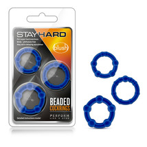 Stay Hard Beaded Cockrings Blue - $3.95