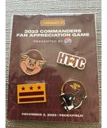 Washington Commanders  4 Pin Set Fan Appreciation Game 12/3/2023 - $14.85