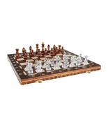 AMBER 6EF Handmade Wooden Chess Sett 21 Inch Board with TRANSPARENT Ches... - £51.48 GBP