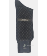 Punto Italian Dress Socks Egyptian Cotton 10-13 Black Gray Dots Made In ... - £22.59 GBP