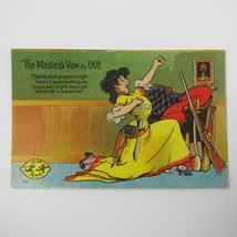 Leap Year Maiden&#39;s Vow Woman Hunts Man Guns Marriage Humor Unposted Antique 1908 - £7.98 GBP