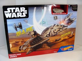 STAR WARS HOT WHEELS ESCAPE FROM JAKKU DIE-CAST SET W/ MILLENNIUM FALCON - £17.64 GBP