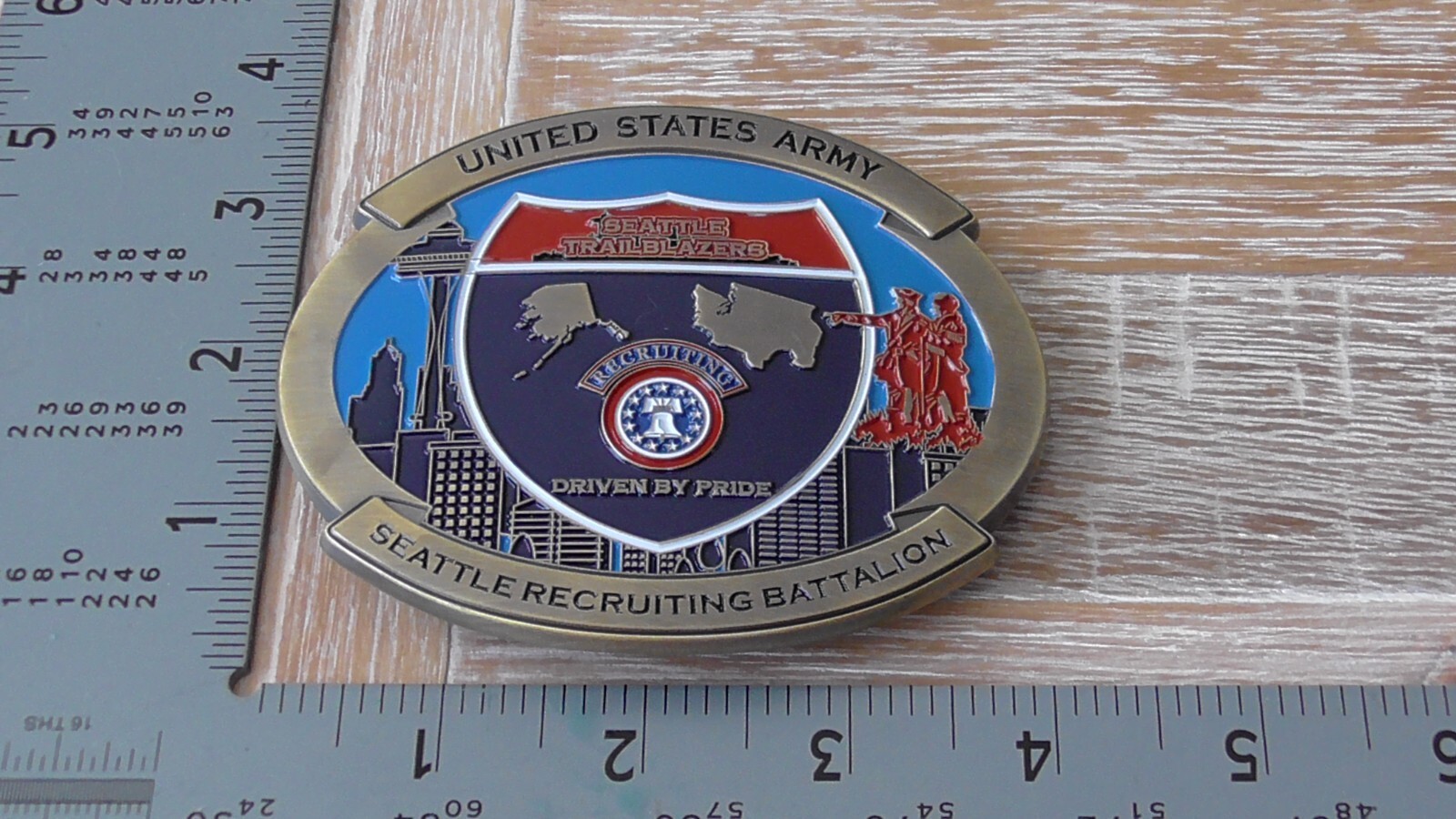 US Army Seattle Recruiting Battalion Belt Buckle #B726 - $55.43
