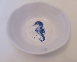 NWT Secret Celebrity Melamine Serving bowl Seahorse Ocean Blue White Emb... - $28.75