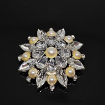 Rhinestone Icy Starburst Flower Brooch Pin 2012 Avon Bijou De Collection - £14.17 GBP