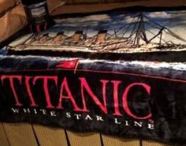 White Star Line RMS Titanic 50&quot; x 60&quot; Coral Fleece Throw Blanket - £37.11 GBP
