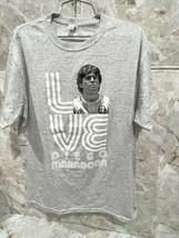 JERZEES  Diego Maradona LOVE  T-shirt print gray size  L - £11.43 GBP