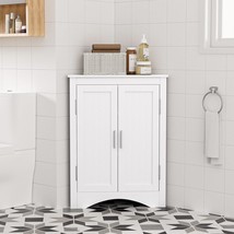 Bathroom Corner Cabinet, Home Floor Storage Cabinet With Two Doors &amp;, Ki... - $1,937.92 MXN