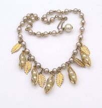 60s Dainty ADJUSTABLE Faux Caged Pearl FRINGE Dangle GT Necklace - $30.95