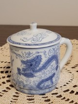 New Chinese Dragon Coffee Mug with Lid Porcelain Office China Tea Cups G... - $18.70