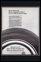 1965 Amoco 120 Super Tires Framed 11x17 ORIGINAL Vintage Advertising Poster - $69.29