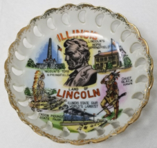Land of Lincoln Illinois Plate Souvenir Chief Black Hawk Lincoln&#39;s Home ... - £9.67 GBP