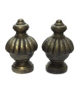 Set of 2 Curtain Rod End Cap Bed Finials Furniture Decor Gray Composite  - $19.77