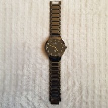 Croton Women Dark Silver Tone Black Dial Genuine Diamonds Stainless Steel Watch - £19.78 GBP