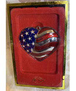 Lenox Heart Of America Enamel Metal Red White Blue Patriotic Ornament Rh... - $15.32 CAD