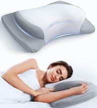 8X Support Side Sleeping Pillow for Neck Pain Relief, Adjustable Queen, Grey - £39.56 GBP