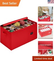Red Ornament Organizer with Custom Dividers - Safeguard 54 Ornaments - $60.00