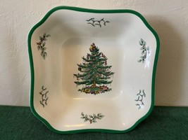Spode CHRISTMAS TREE Square Vegetable Serving Salad Bowl Made in England 9 1/4&quot; - £40.20 GBP