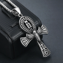 Men&#39;s Ankh Cross Key of Life Pendant Necklace Egyptian Jewelry Chain 24&quot;... - £7.11 GBP