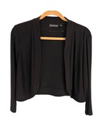 Nina Leonard QVC Womens Black Open Front Cardigan Shrug Jacket Medium - $23.68 CAD