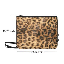 Leopard Fur Printing Nylon Slim Clutch Bag 10.43&quot;(L) x 13.78&quot; (H) - £18.92 GBP