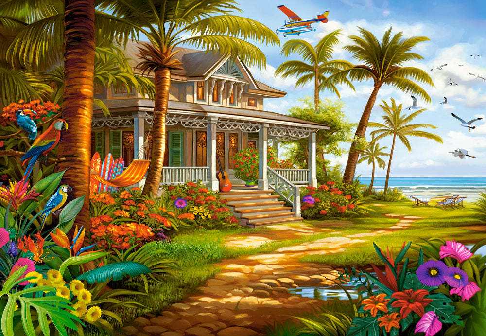 Castorland 1500 Piece Palm House Beach Scene Puzzle Item image 2