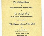 Waldorf Astoria Starlight Roof Gala Opening Menu May 14, 1935 Humane Soc... - $207.69