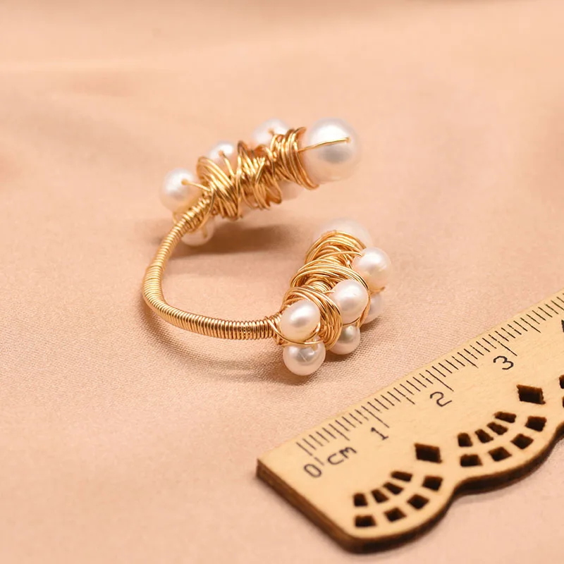 XlentAg Pure  Freshwater White  Ring Women&#39;s Handmade Ring, Wedding Party Gift   - $57.51