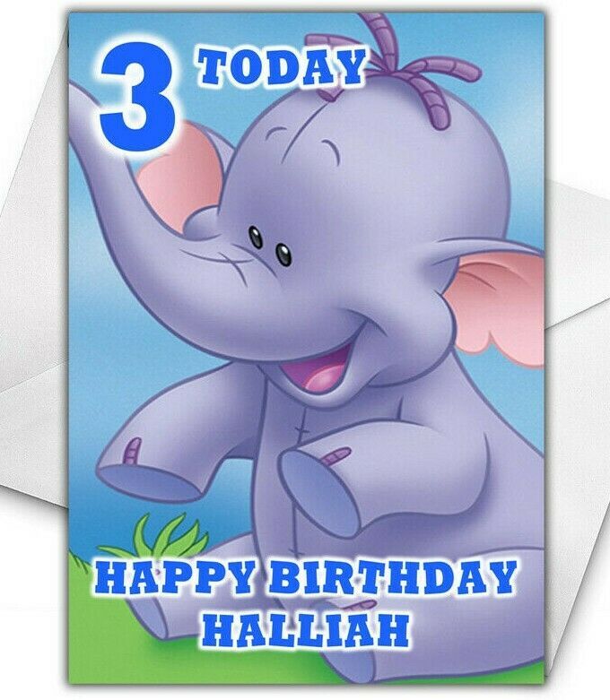 Primary image for HEFFALUMP Personalised Birthday Card - Large A5 - Disney Winnie The Pooh 2