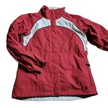 Columbia Covert Jacket Red White Double Zipper Snap Pockets Womens Large... - £28.21 GBP