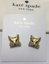 Kate Spade New York So Foxy Fox Stud Earrings 12K Gold Plated w/KS Dust Bag New - £29.89 GBP
